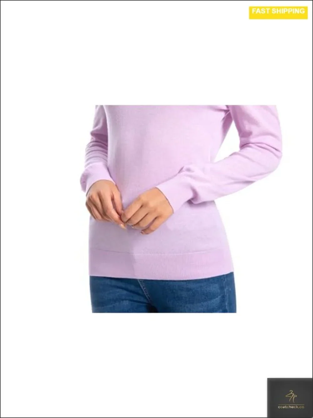 100% Pure Cashmere Long Sleeve Crew Neck Sweater Pullover